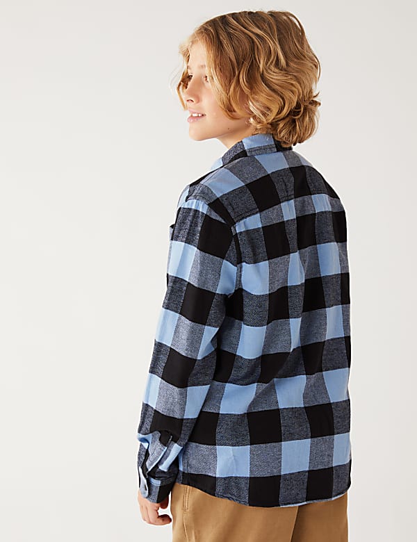 2pc Pure Cotton Checked Shirt and T-Shirt