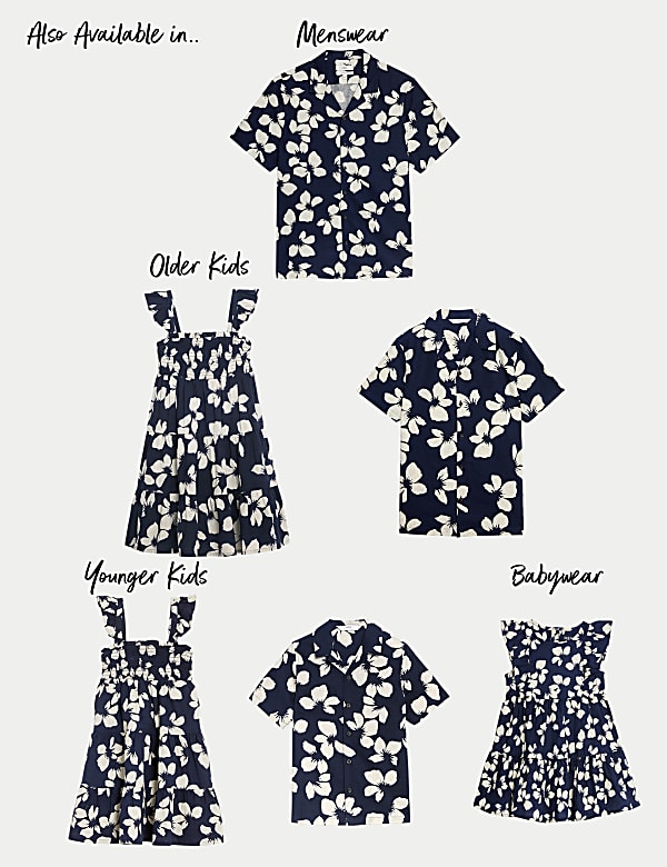 Linen Rich Floral Mini Me Shirt (6-16 Yrs)