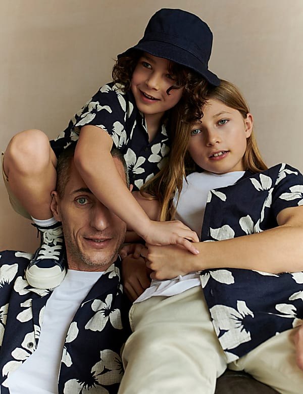 Linen Rich Floral Mini Me Shirt (6-16 Yrs)