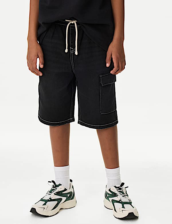 Contrast Stitch Denim Shorts (6-16 Yrs)