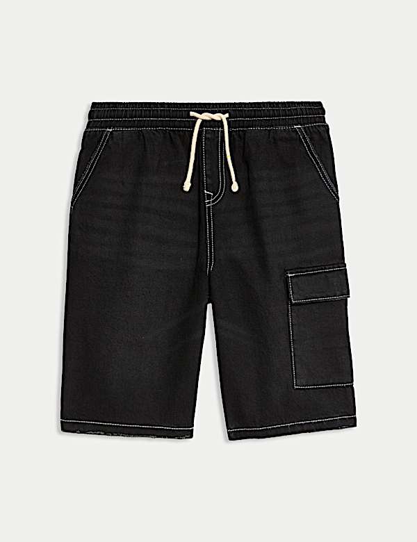 Short en jean à couture contrastée (6 au 16 ans) - FR