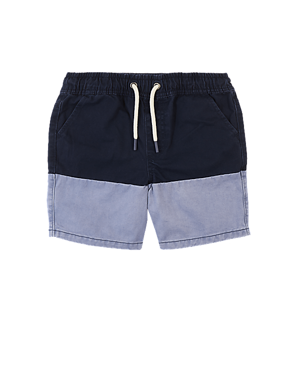 Pure Cotton Colourblock Shorts (6-16 Yrs)