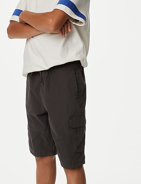 Pure Cotton Cargo Shorts (6-16 Yrs)
