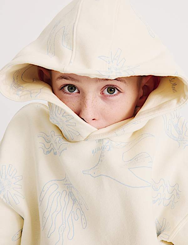 Cotton Rich Patterned Hoodie (6-16 Yrs) - LU