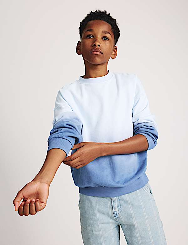 Cotton Rich Ombre Back Graphic Sweatshirt (6-16 Yrs) - CA
