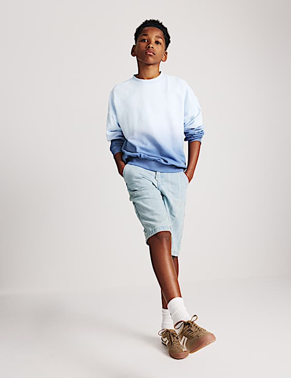 Cotton Rich Ombre Back Graphic Sweatshirt (6-16 Yrs) - CA