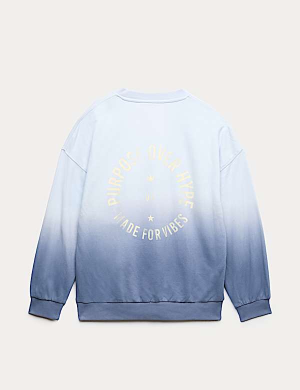 Cotton Rich Ombre Back Graphic Sweatshirt (6-16 Yrs) - CA
