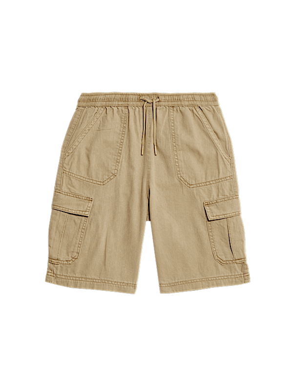 Pure Cotton Cargo Shorts (6-16 Yrs)