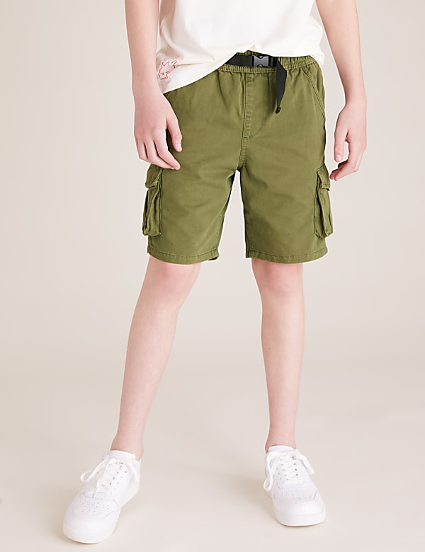 Cotton Buckle Cargo Shorts (6-16 Yrs)