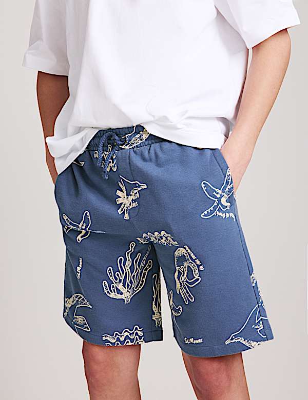 Cotton Rich Jersey Patterned Shorts (6-16 Yrs) - BG