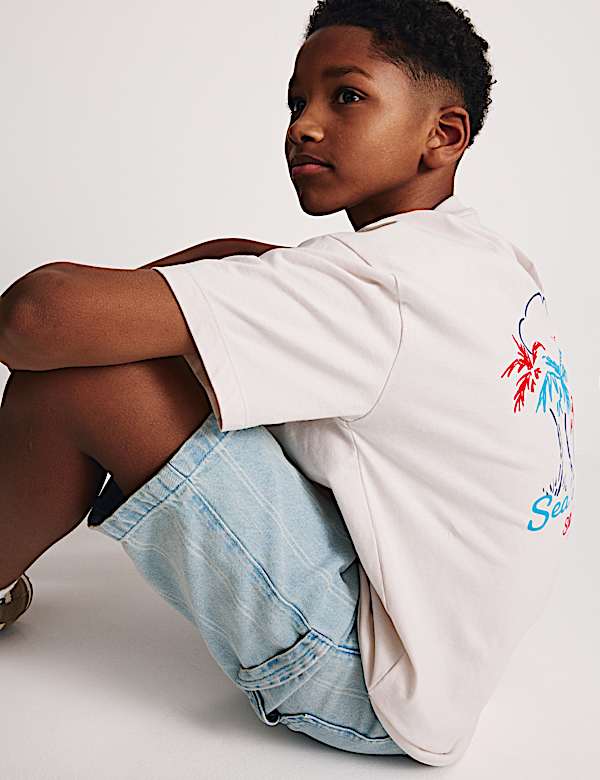 Denim Striped Carpenter Shorts (6-16 Yrs) - BG