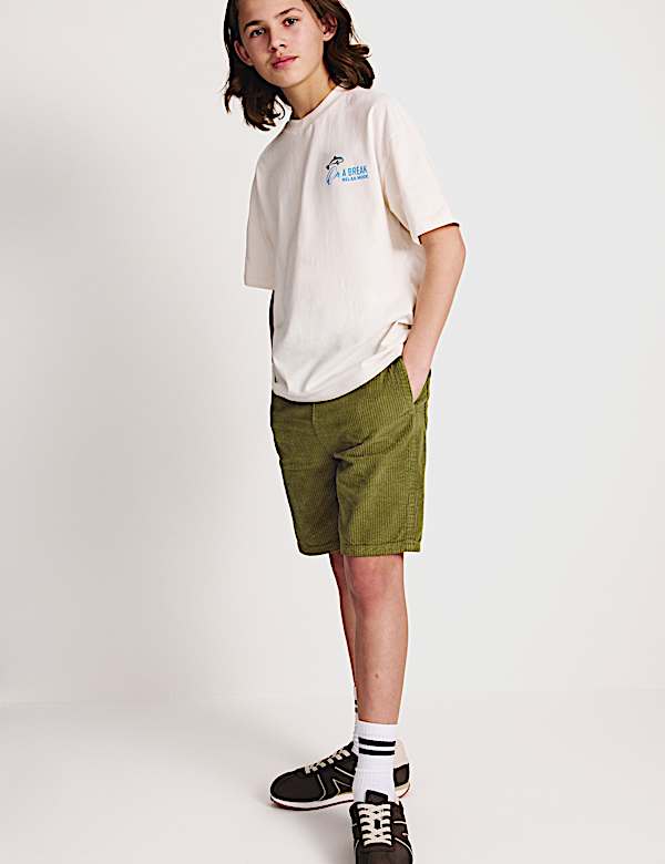 Pure Cotton Corduroy Shorts (6-16 Yrs)