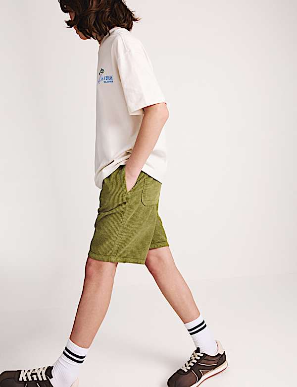 Pure Cotton Corduroy Shorts (6-16 Yrs) - JE
