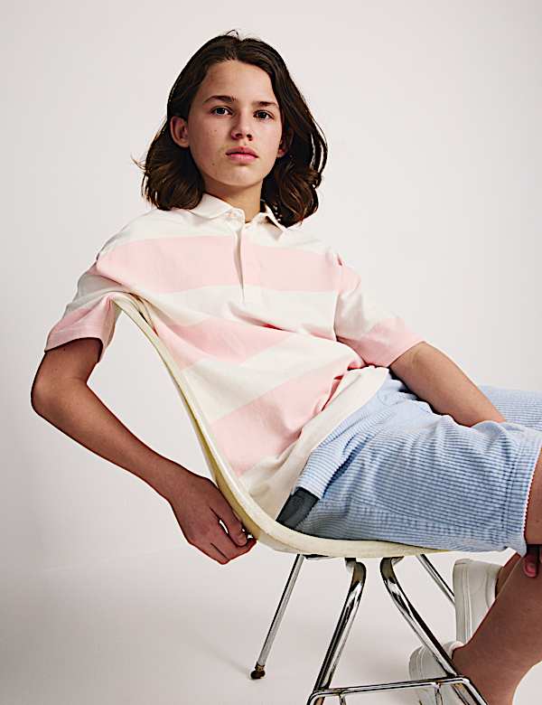 Pure Cotton Short Sleeve Rugby Shirt (6-16 Yrs) - JO