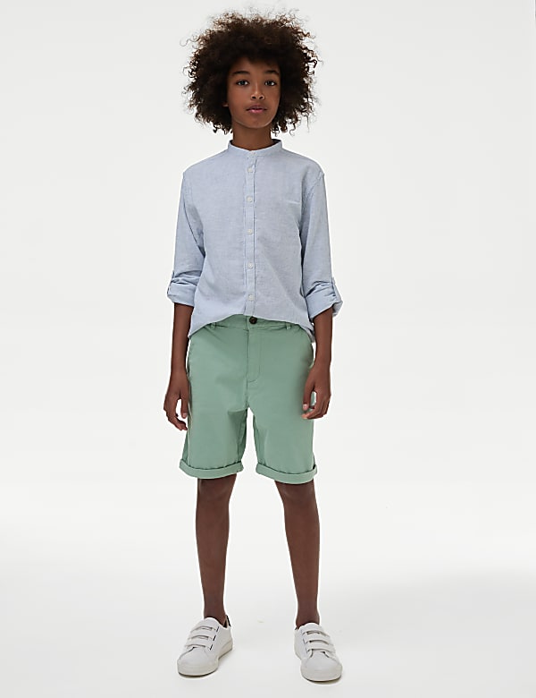 高含棉斜纹短裤（6- 16 岁） - SG