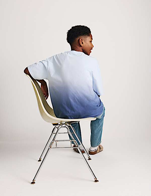 Pure Cotton Ombre Graphic T-Shirt (6-16 Yrs) - AT