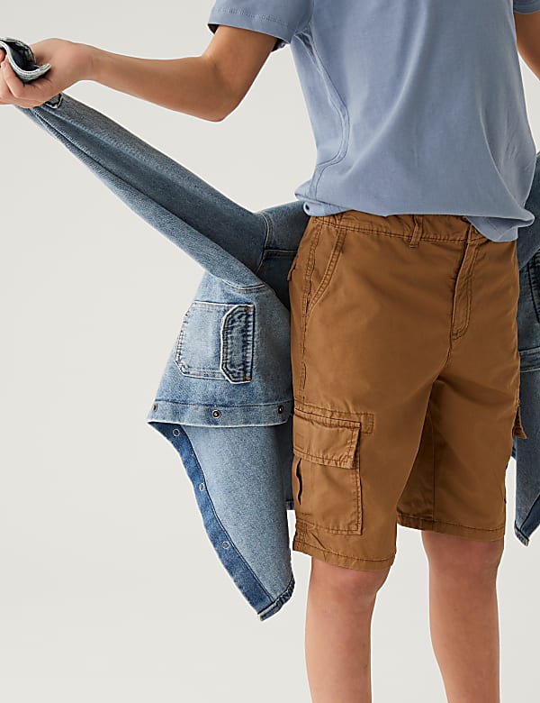 Pure Cotton Cargo Shorts