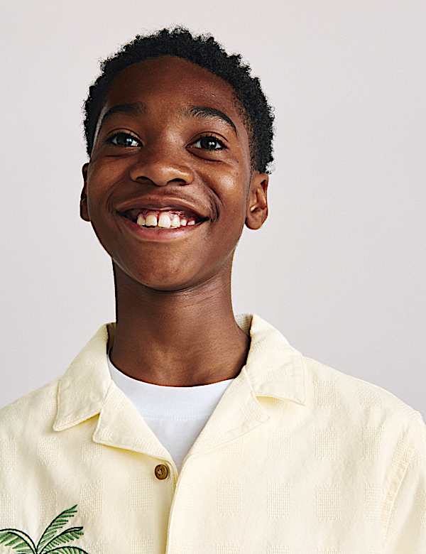 Pure Cotton Textured Shirt (6-16 Yrs) - US