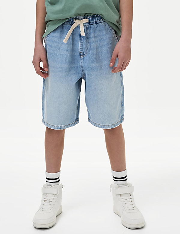 Marks and spencer mens denim shorts on sale