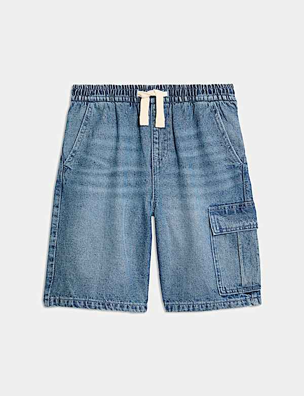 Pure Cotton Denim Elasticated Waist Shorts (6-16 Yrs) - ES