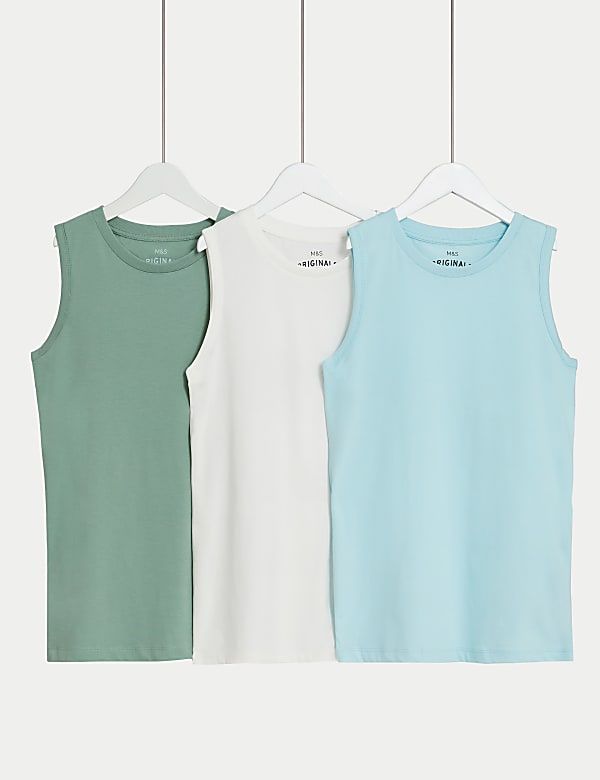 3pk Cotton Rich Vests (6-16 Yrs) - FI