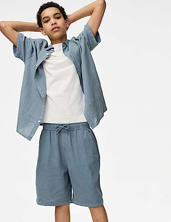 Linen Rich Shorts (2-16 Yrs) - CZ