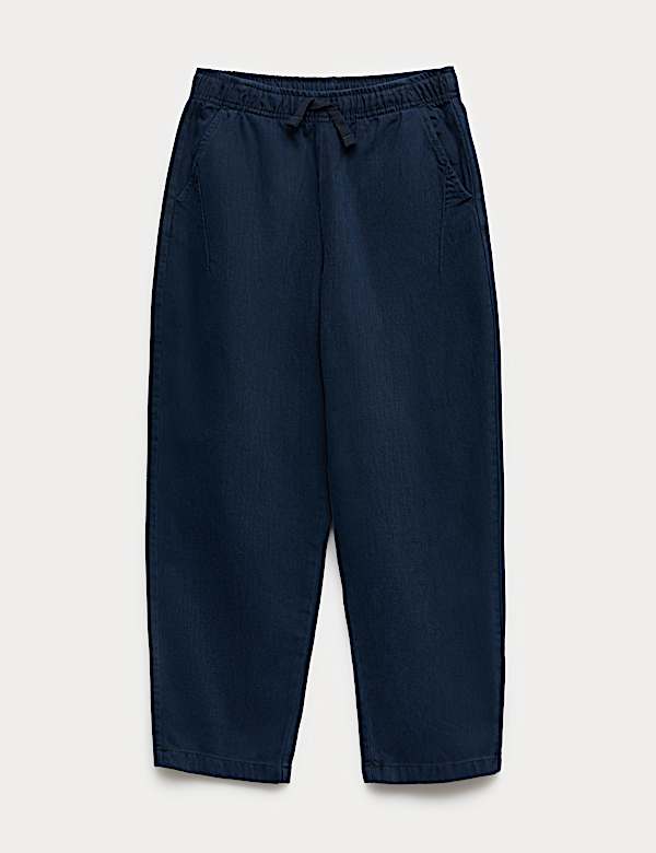 Relaxed Cotton Rich Lightweight Trousers (6-16 Yrs)
