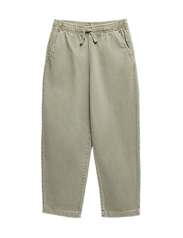 Relaxed Cotton Rich Lightweight Trousers (6-16 Yrs)