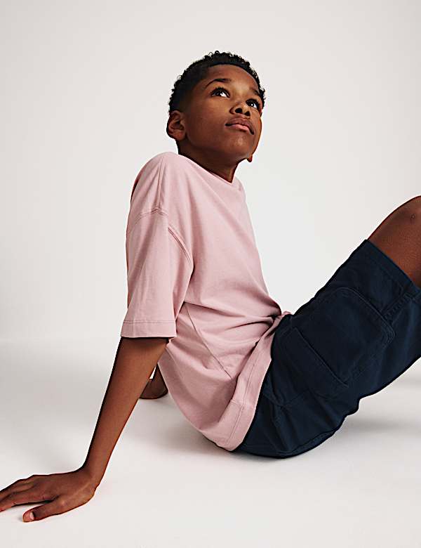 Pure Cotton Cargo Shorts (6-16 Yrs)