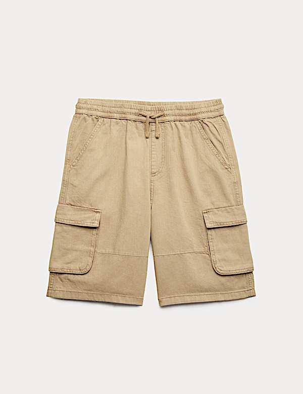 Pure Cotton Cargo Shorts (6-16 Yrs)