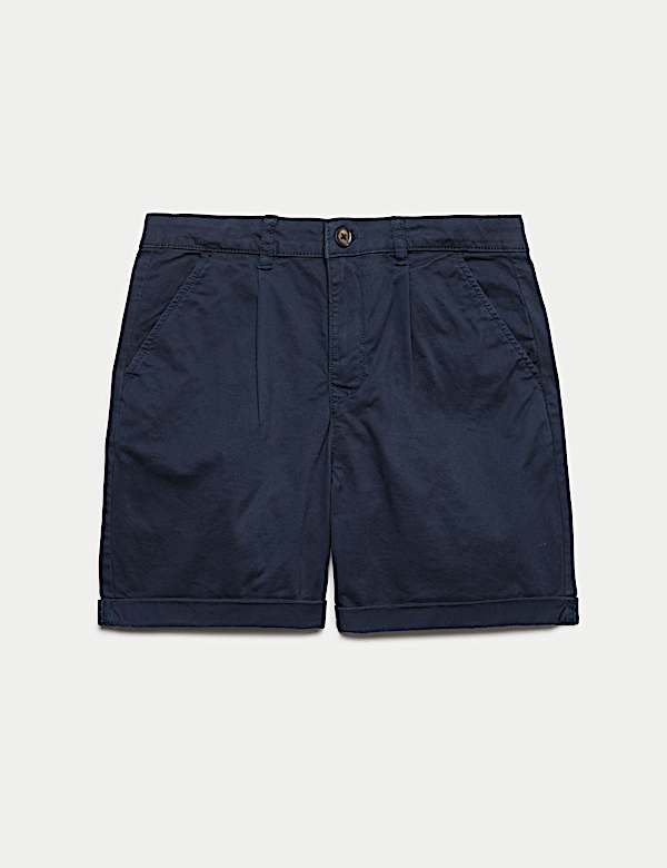 Cotton Rich Pleated Chino Shorts (6-16 Yrs)