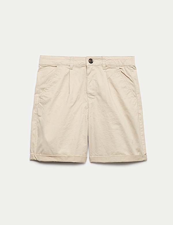 Cotton Rich Pleated Chino Shorts (6-16 Yrs)