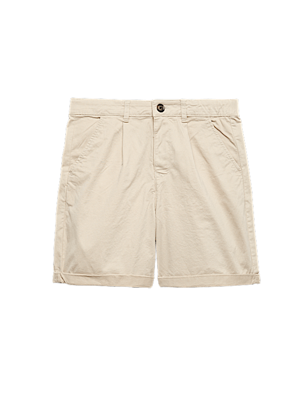 Cotton Rich Pleated Chino Shorts (6-16 Yrs)