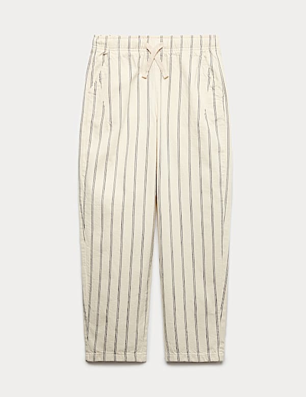 Cotton Rich Striped Lightweight Trousers (6-16 Yrs)