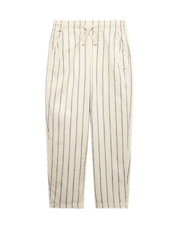 Cotton Rich Striped Lightweight Trousers (6-16 Yrs)