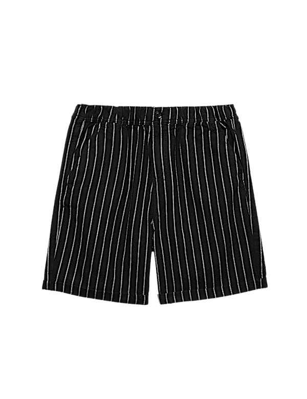 Pure Cotton Striped Shorts (6-16 Yrs)