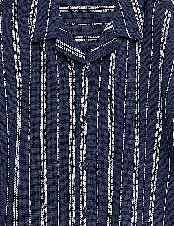 Pure Cotton Textured Stripe Shirt (6-16 Yrs)