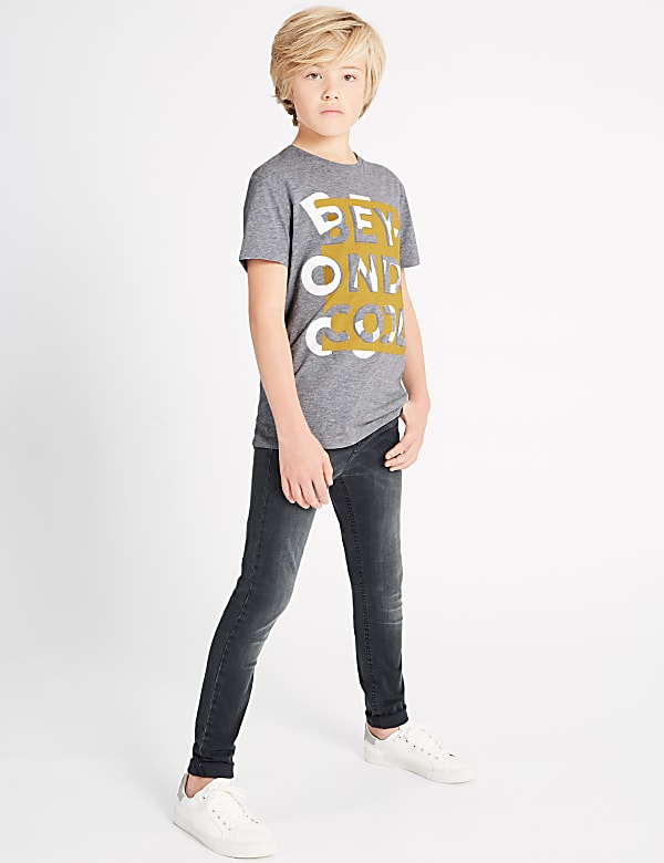 Cotton Skinny Leg Jeans with Stretch (3-14 Years)