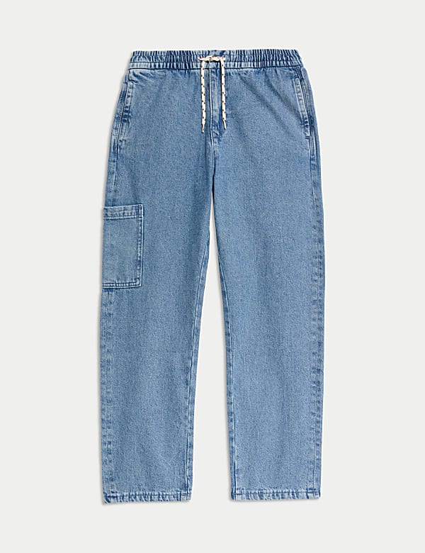 Relaxed Denim Cargo Jeans (6-16 Yrs) - HR
