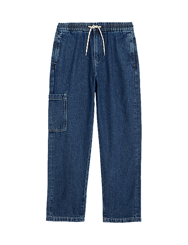 Relaxed Denim Cargo Jeans (6-16 Yrs)