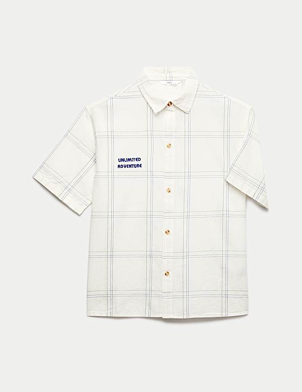 Pure Cotton Textured Check Shirt (6-16 Yrs) - JP
