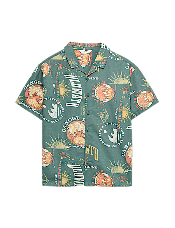 Pure Cotton Bali Print Shirt (6-16 Yrs)
