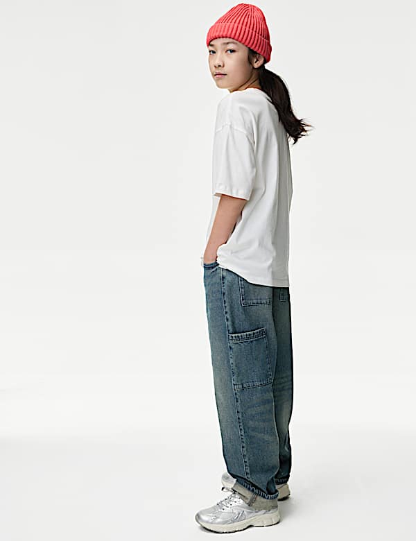 Pure Cotton Relaxed Jeans With Side Pocket (6-16 Yrs)