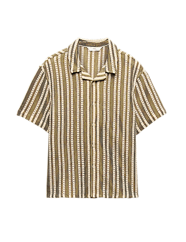 Cotton Rich Textured Striped Shirt (6-16 Yrs)