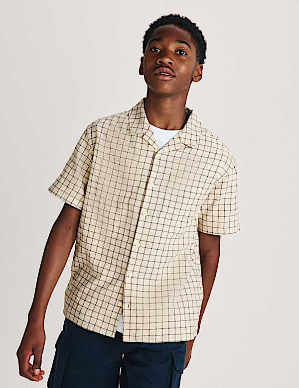 Cotton Rich Micro Check Shirt (6-16 Yrs)