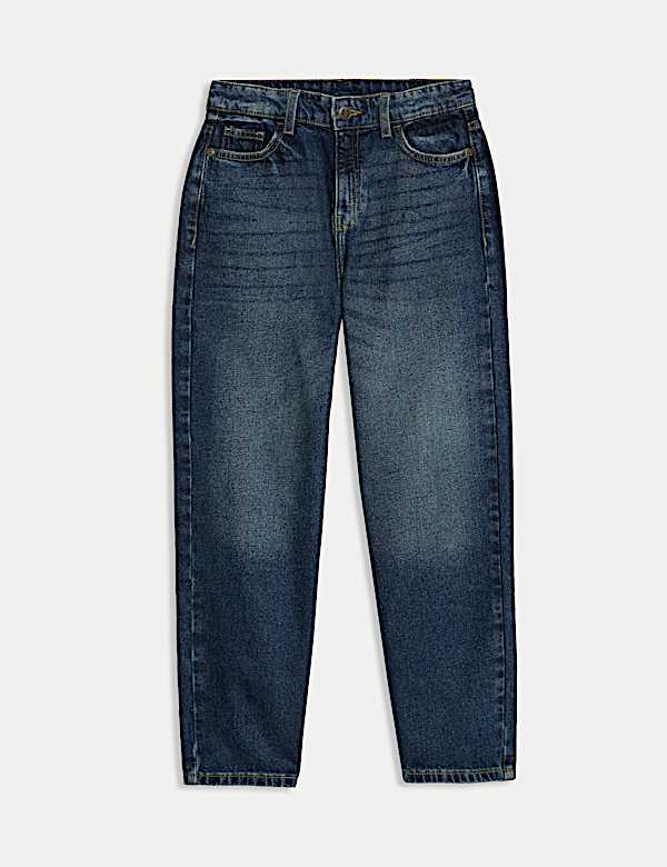 Pure Cotton Barrel Leg Jeans (6-16 Yrs) - GR