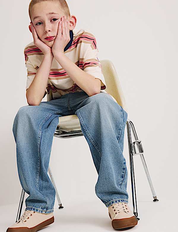 ג'ינס מכותנה טהורה בגזרת בארל (6&rlm;-16 שנים) - IL