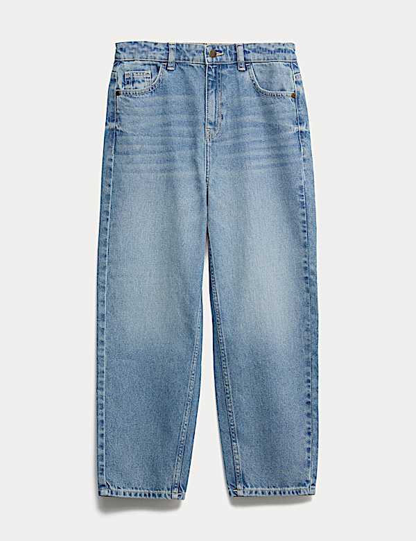 Pure Cotton Barrel Leg Jeans (6-16 Yrs) - PL