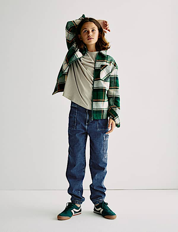 Cotton Rich Denim Drawstring Jeans (6-16 Yrs) - MV