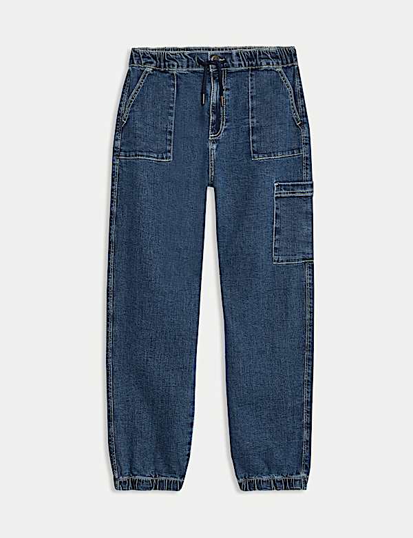 Cotton Rich Denim Drawstring Jeans (6-16 Yrs) - MV